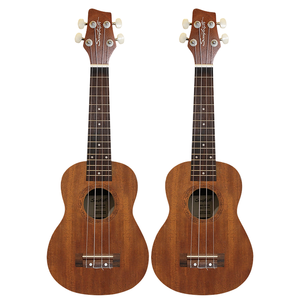 Sawtooth Mahogany Soprano Ukulele 2 Pack