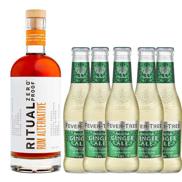 Ritual Zero Non-Alcoholic Rum Alternative with Fever Tree Ginger Ale for your favorite Alcohol-Free Mixed Drink - GoDpsMusic