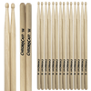 ChromaCast 2B USA Made Hickory Drumsticks Pair - Wood Tipped - Drum Sticks Tour Tested by Pro Drummers - Real American Hickory Wood - GoDpsMusic