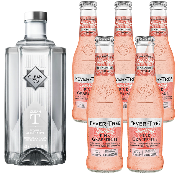 Clean Co Non-Alcoholic Tequila Alternative 700ml Bottle - | with Premium Quality Pink Grapefruit 200ml - GoDpsMusic