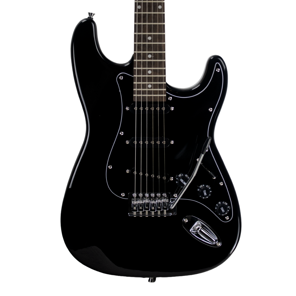 Sawtooth ES Alder Series Electric Guitar, Black with Black Pickguard