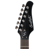 Sawtooth ES Alder Series Electric Guitar, Black with Chrome Pickguard