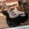 Sawtooth ES Alder Series Electric Guitar, Black with Chrome Pickguard