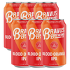 Bravus Blood Orange Non-Alcoholic IPA - Refreshing Craft Brew with Tangy Sweetness and Hoppy Bitterness - Healthier Beverage Option - 12oz Cans - GoDpsMusic