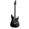 Sawtooth ES Alder Series Electric Guitar, Black with Chrome Pickguard