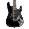 Sawtooth ES Alder Series Electric Guitar, Black with Chrome Pickguard