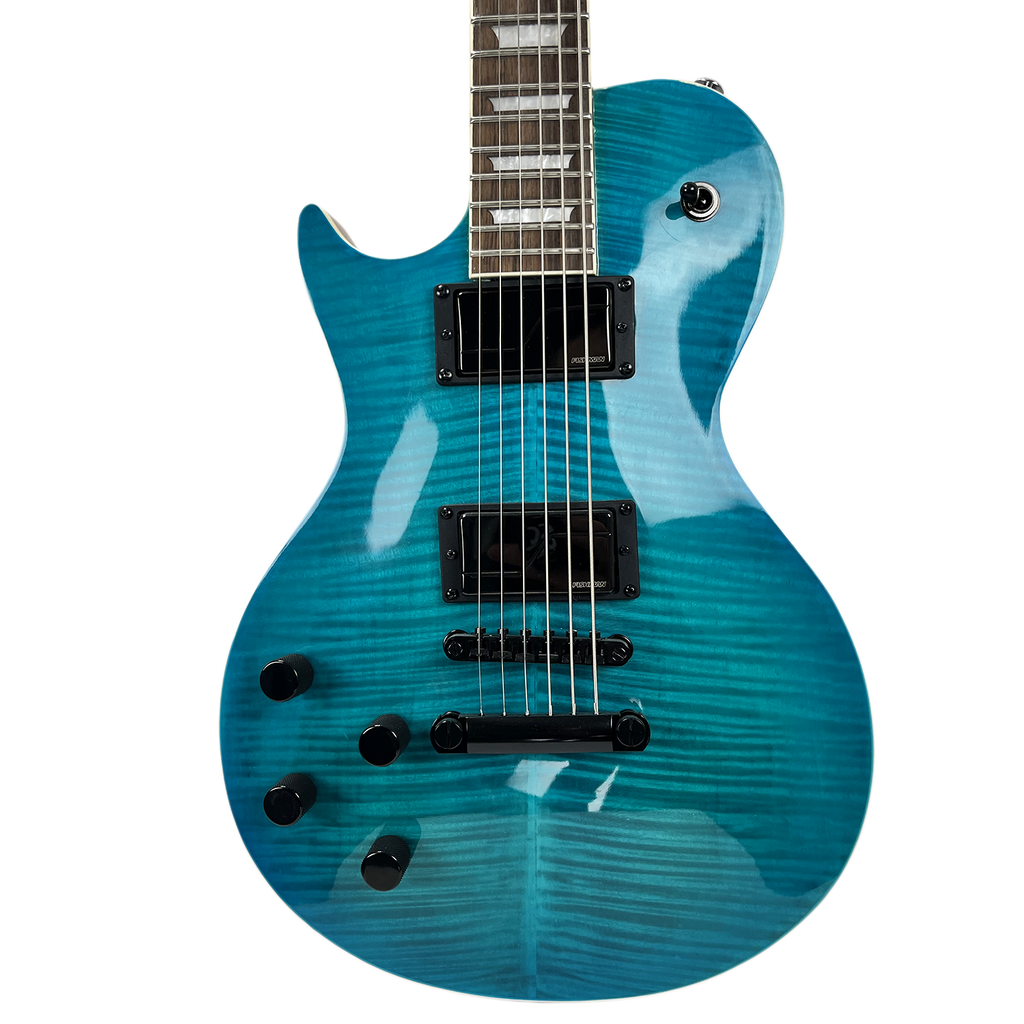 Sawtooth Heritage Custom - One-Off Artisan Build Left-Handed Aqua Flame Maple Top Electric Guitar w Fishman Fluence Pickups