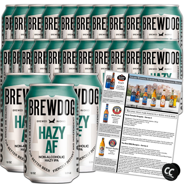 BrewDog of Hazy AF | Non-Alcoholic | 20 Calories 2.3g Carbs Per Serving | 12oz Cans - GoDpsMusic