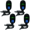 ChromaCast 4 Pack Multi-Functional Clip-On Chromatic Go Tuner | Accurate and Fast Clip-On Tuning for Guitars, Bass, Ukulele, Violin | Easy-to-Read LCD Display, Compact Design - GoDpsMusic