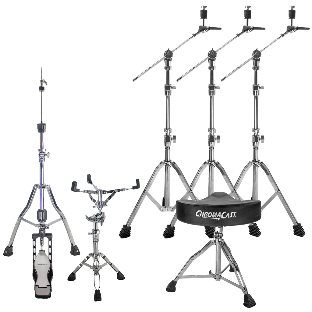 ChromaCast Pro Series Drum Hardware  Double Braced Drum Hardware Pack with Motorcycle Seat Throne