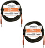 ChromaCast Pro Series Cables Sunset Orange 20-Feet Pro Series Instrument Cable, Straight - Straight | 2 PACK - GoDpsMusic