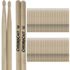 ChromaCast 5A USA Made Hickory Drumsticks Pair - Wood Tipped - Drum Sticks Tour Tested by Pro Drummers - Real American Hickory Wood - GoDpsMusic