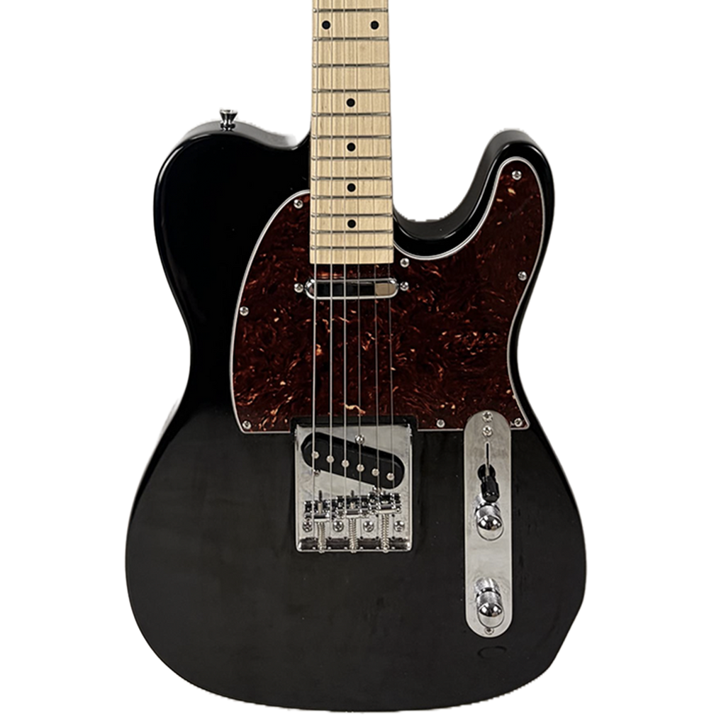 Sawtooth ET Alder Series Black w Tortoise Pickguard Electric Guitar