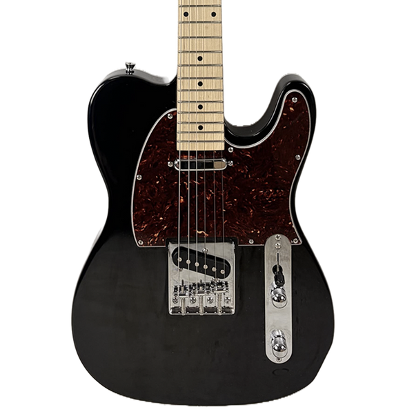 Sawtooth ET Alder Series Black w Tortoise Pickguard Electric Guitar