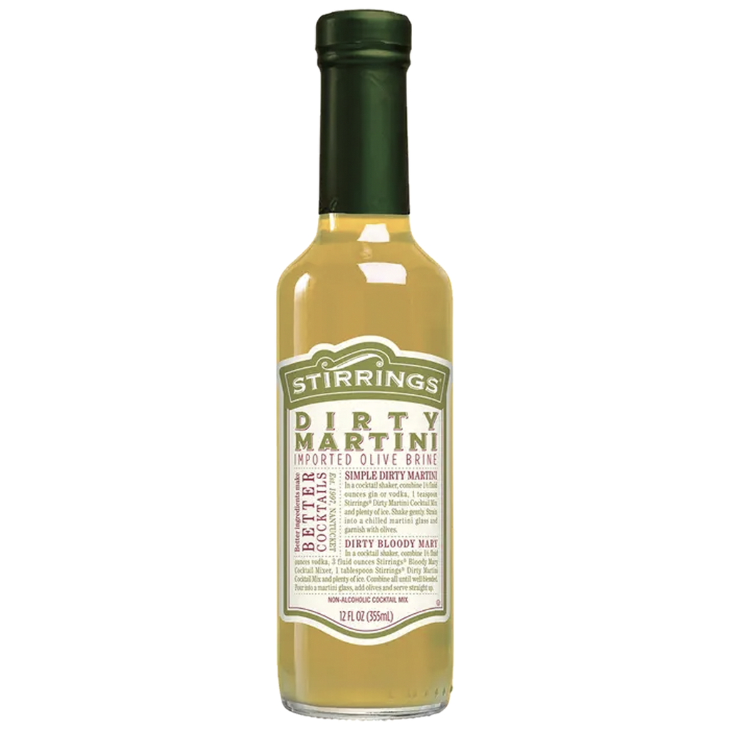 Stirrings Dirty Martini Mix 355ml Bottles - Real Ingredients No Preservatives Low Calories - Drink Mixer