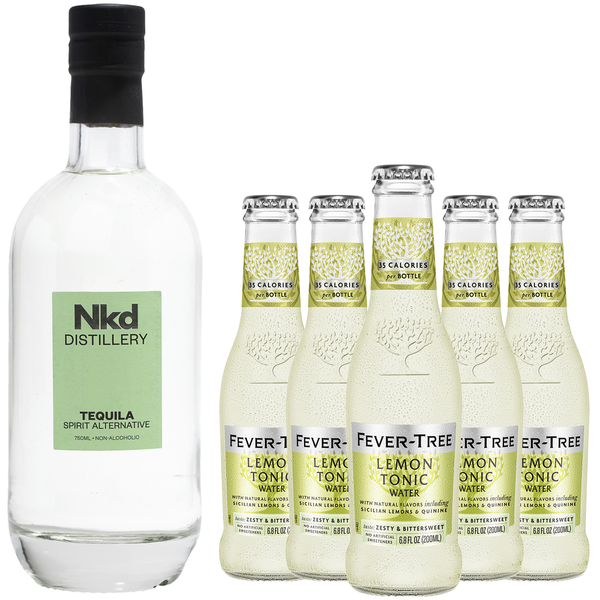 Nkd Distillery Tequila with Fever Tree Lemon Tonic Alternative Premium Non-Alcoholic Spirit - Zero Alcohol - Perfect Margarita or Paloma Alcohol Free Substitute - GoDpsMusic