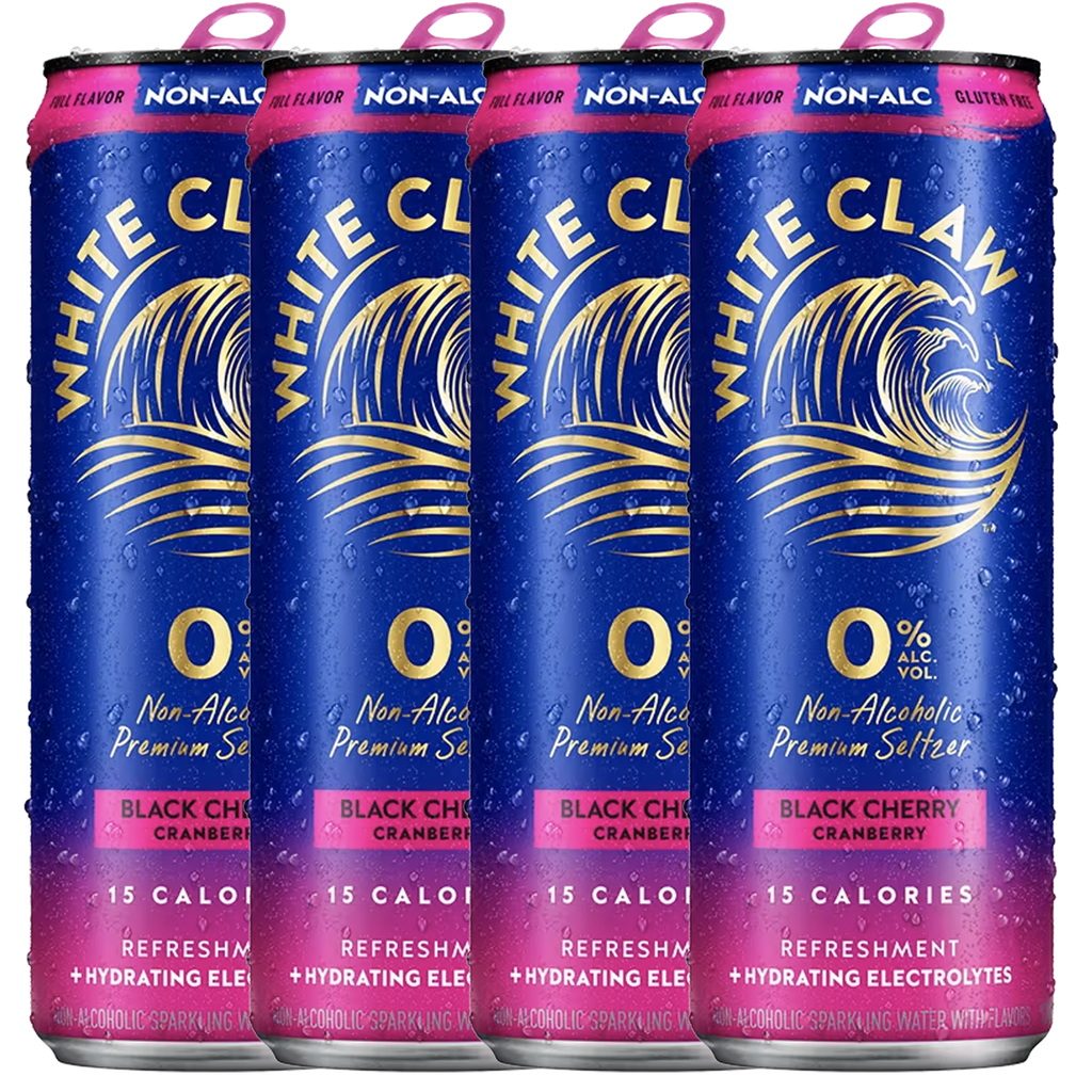 White Claw 0% Alcohol Black Cherry Cranberry Non-Alcoholic Premium Non-Hard Seltzer | 15 Calories, Gluten Free, Hydrating Electrolytes - GoDpsMusic
