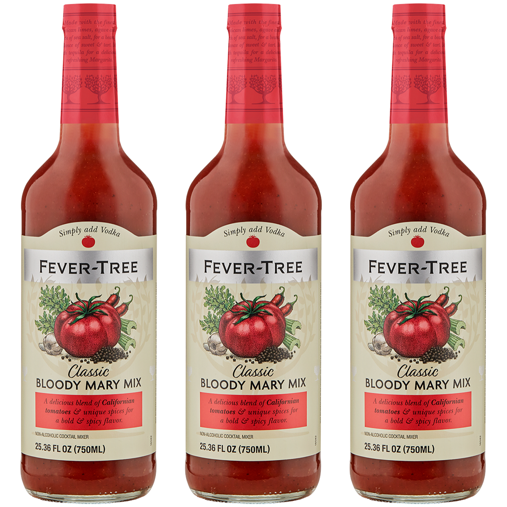 Fever Tree Classic Bloody Mary Mix - Premium Quality Mixer - Refreshing Beverage for Cocktails & Mocktails 750ml Bottles - Pack of 3 - GoDpsMusic