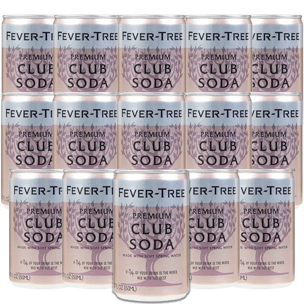 Fever Tree Premium Club Soda - Premium Quality Mixer & Soda - Refreshing Beverage for Cocktails & Mocktails 150ml Cans - Pack of 15 - GoDpsMusic