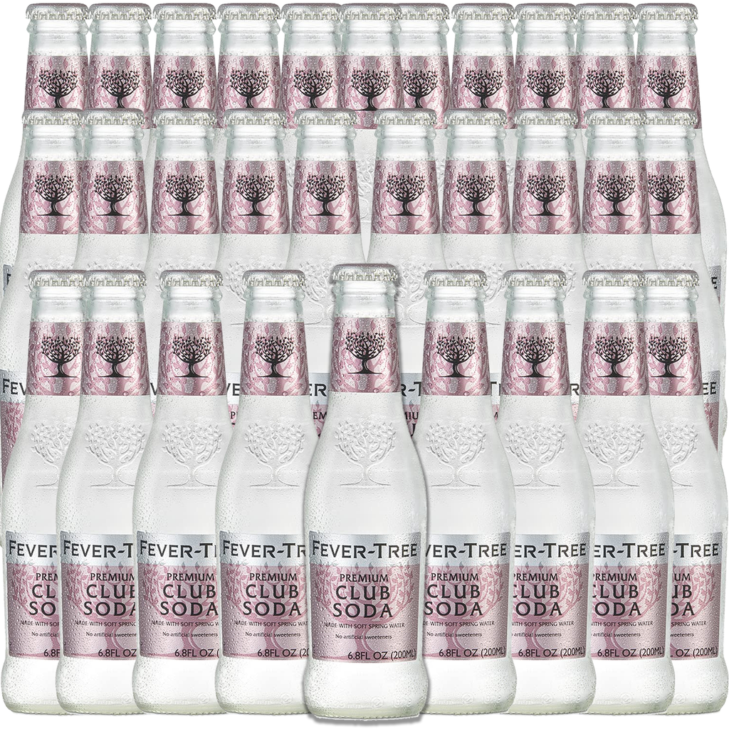 Fever Tree Premium Club Soda - Premium Quality Mixer & Soda - Refreshing Beverage for Cocktails & Mocktails 200ml Bottles - Pack of 30 - GoDpsMusic