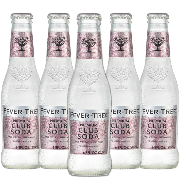 Fever Tree Premium Club Soda - Premium Quality Mixer & Soda - Refreshing Beverage for Cocktails & Mocktails 200ml Bottles - Pack of 5 - GoDpsMusic