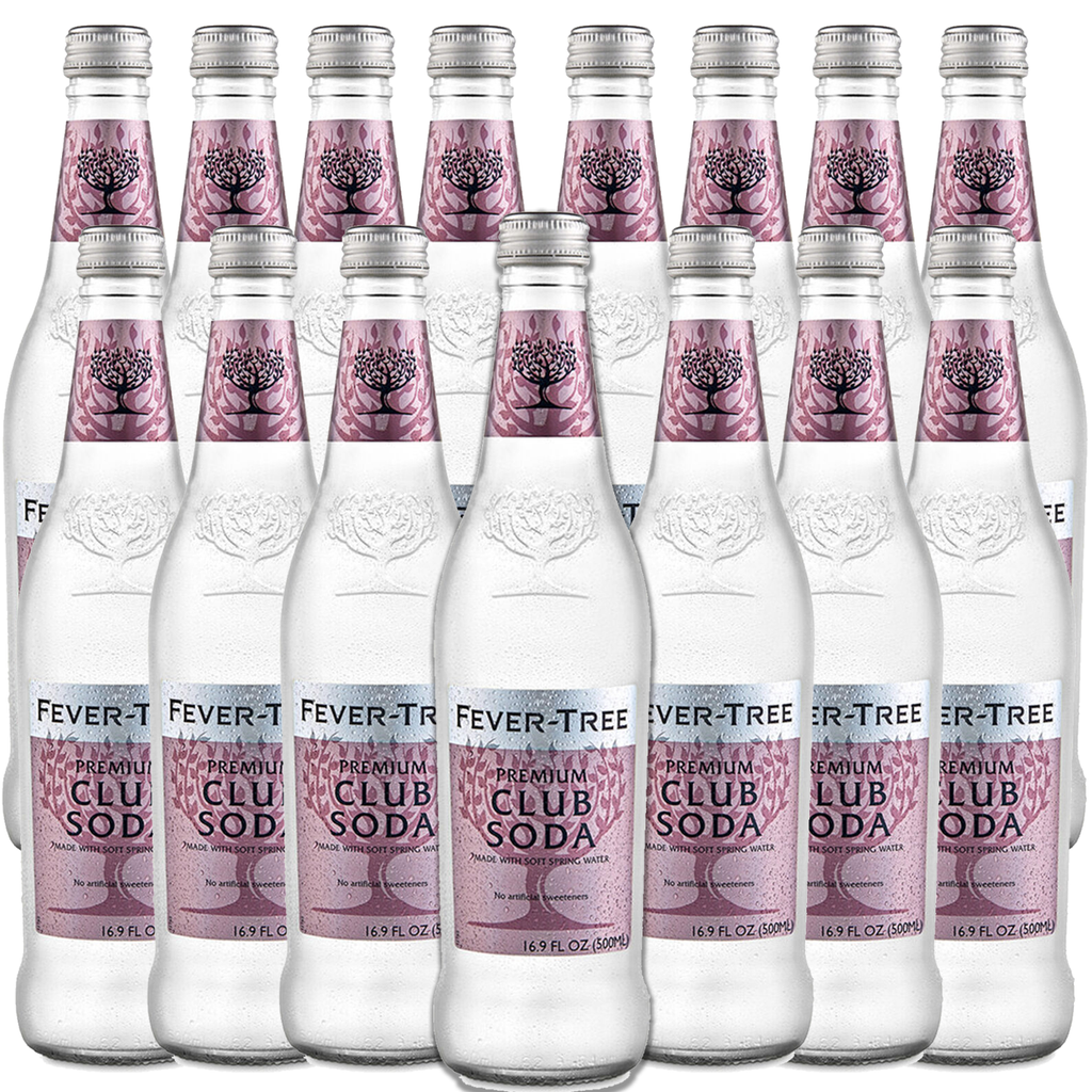 Fever Tree Premium Club Soda - Premium Quality Mixer & Soda - Refreshing Beverage for Cocktails & Mocktails 500ml Bottles - Pack of 15 - GoDpsMusic