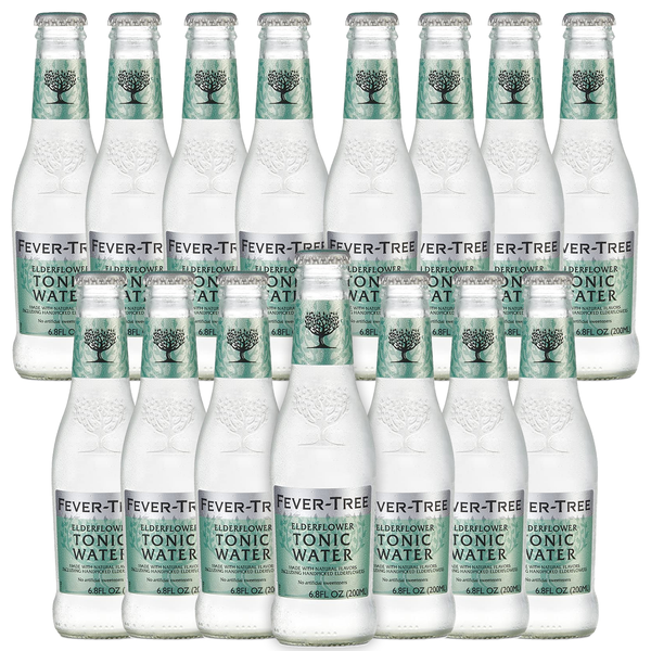 Fever Tree Elderflower Tonic Water - Premium Quality Mixer & Soda - Refreshing Beverage for Cocktails & Mocktails 200ml Cans- Pack of 15 - GoDpsMusic