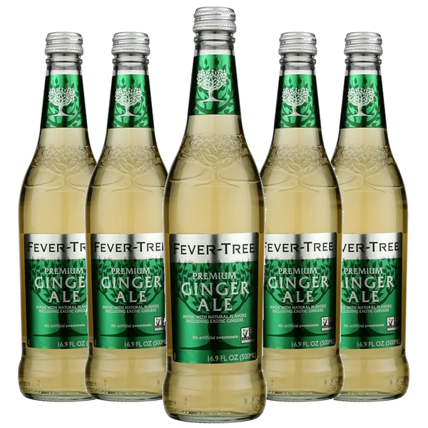 Fever Tree Premium Ginger Ale - Premium Quality Mixer and Soda - Refreshing Beverage for Cocktails & Mocktails 500ml Bottle - Pack of 5 - GoDpsMusic