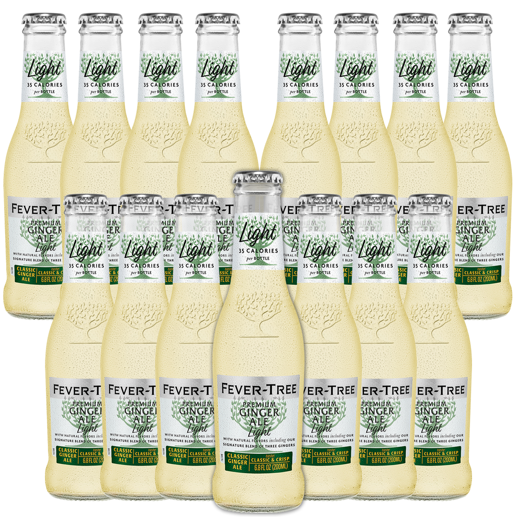 Fever Tree Light Ginger Ale - Premium Quality Mixer and Soda - Refreshing Beverage for Cocktails & Mocktails 200ml Bottle - Pack of 15 - GoDpsMusic