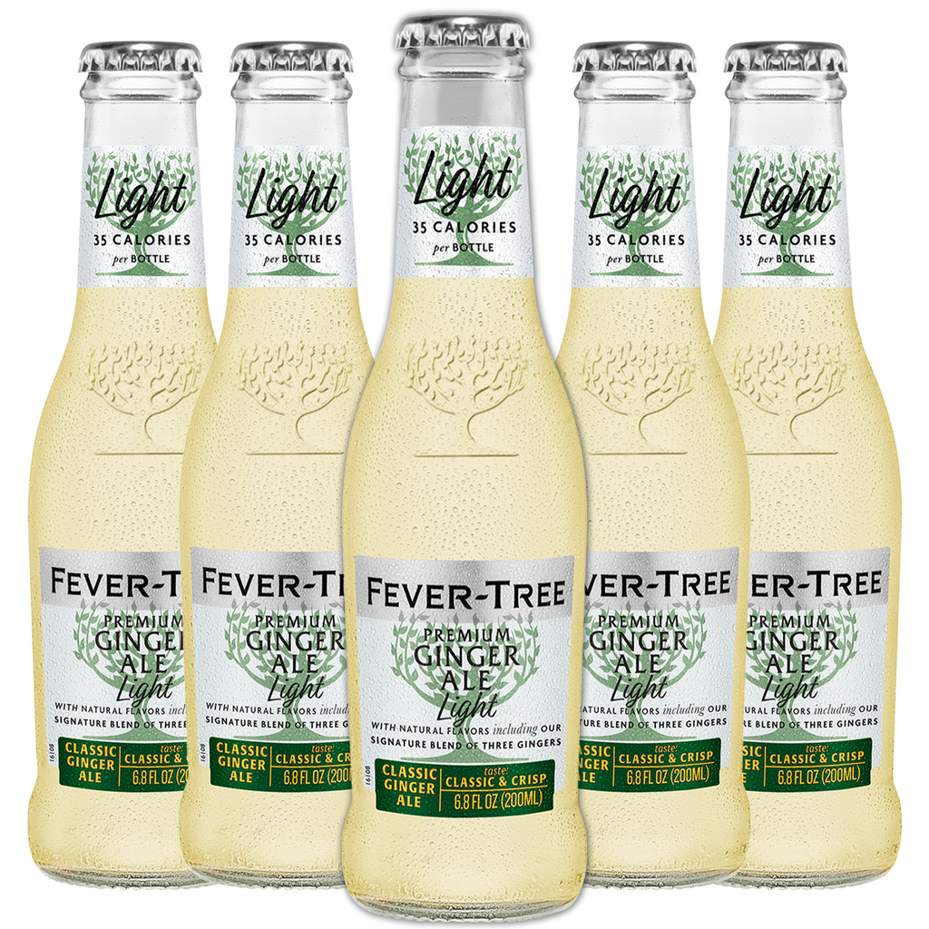 Fever Tree Light Ginger Ale - Premium Quality Mixer and Soda - Refreshing Beverage for Cocktails & Mocktails 200ml Bottle - Pack of 5 - GoDpsMusic