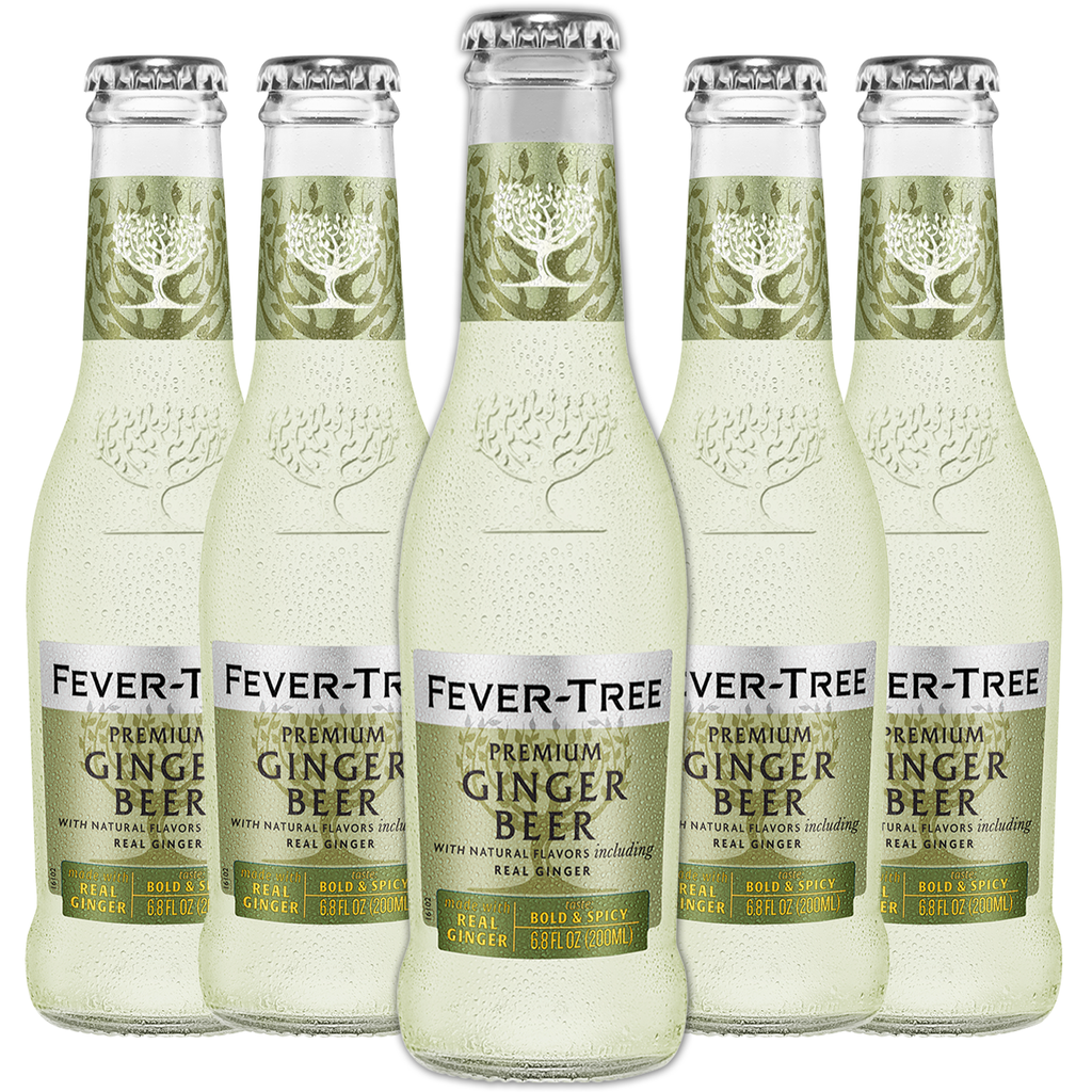 Fever Tree Premium Ginger Beer - Premium Quality Mixer and Soda - Refreshing Beverage for Cocktails & Mocktails 200ml Bottle - Pack of 5 - GoDpsMusic
