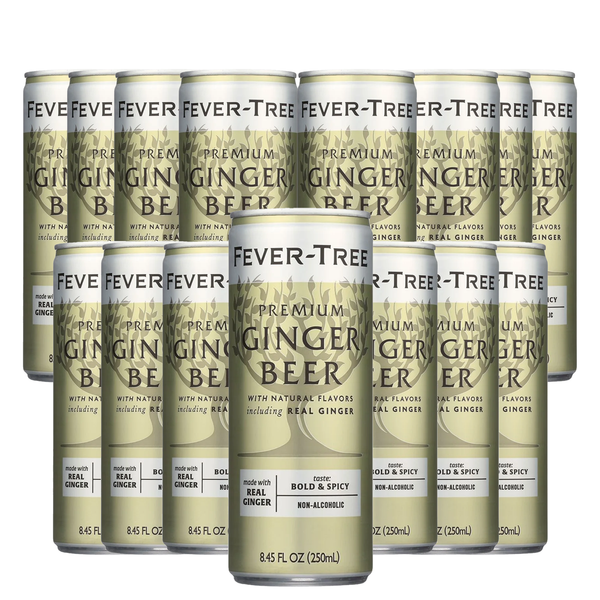 Fever Tree Premium Ginger Beer - Premium Quality Mixer and Soda - Refreshing Beverage for Cocktails & Mocktails 250ml Can - Pack of 15 - GoDpsMusic