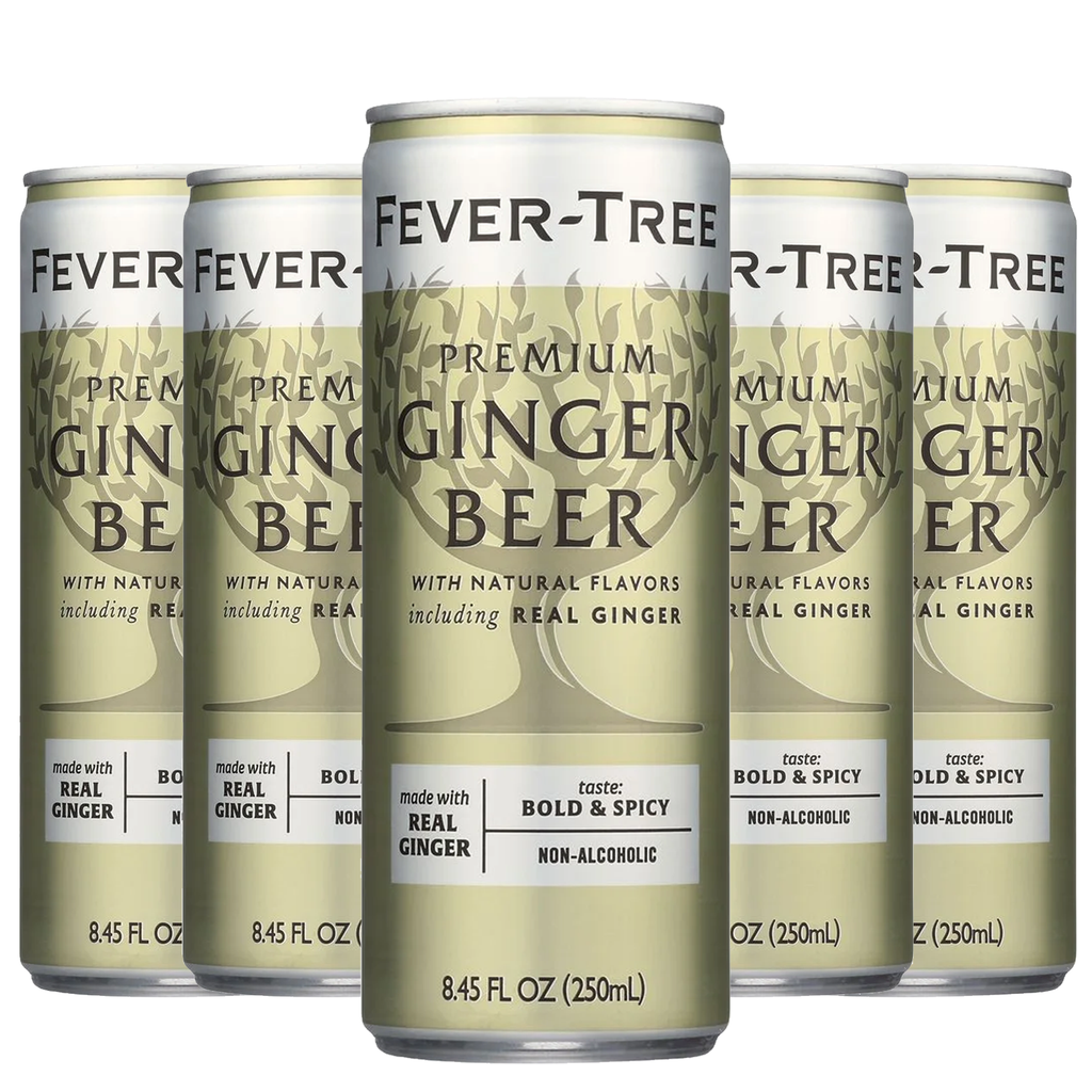 Fever Tree Premium Ginger Beer - Premium Quality Mixer and Soda - Refreshing Beverage for Cocktails & Mocktails 250ml Can - Pack of 5 - GoDpsMusic