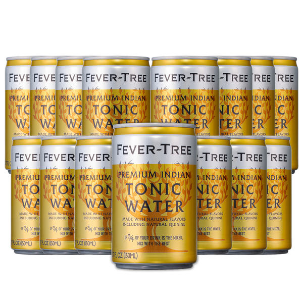 Fever Tree Premium Indian Tonic Water - Premium Quality Mixer and Soda - Refreshing Beverage for Cocktails & Mocktails 150ml Can - Pack of 15 - GoDpsMusic