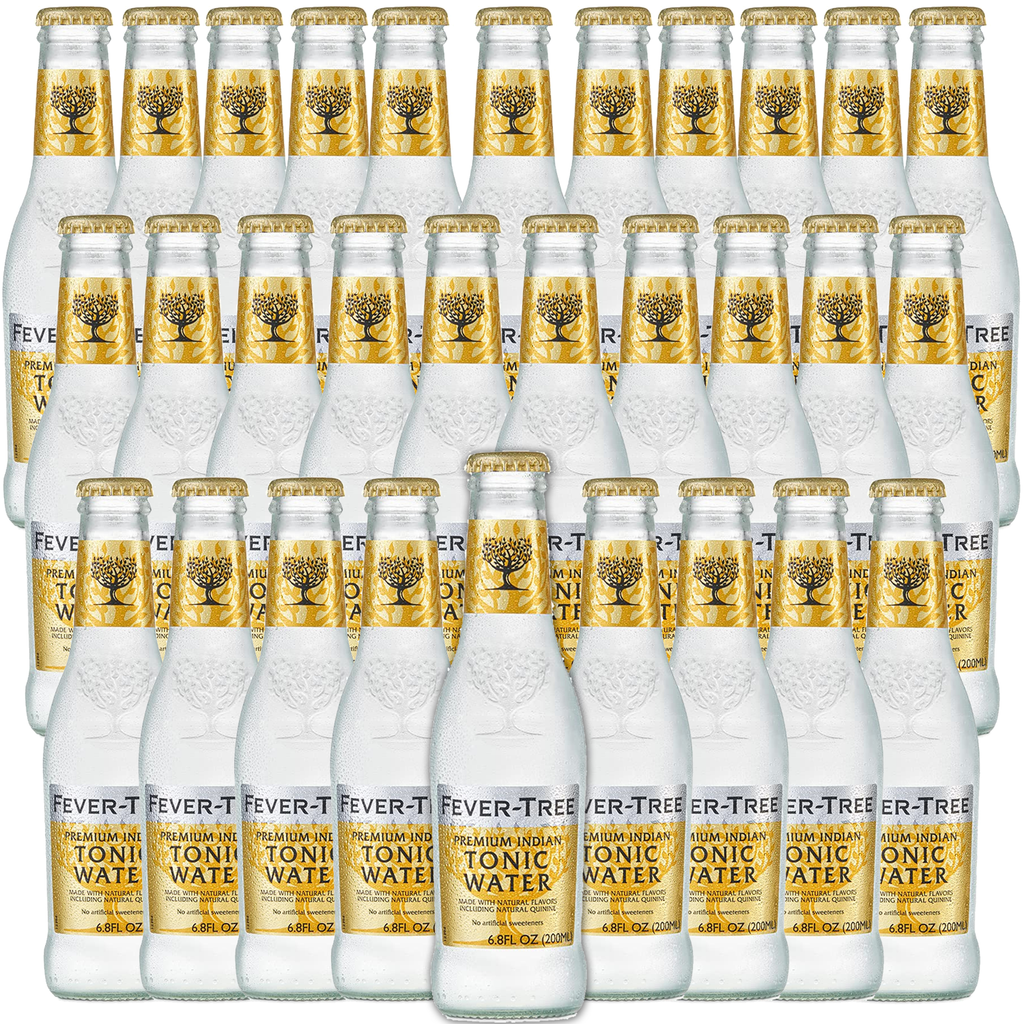 Fever Tree Premium Indian Tonic Water - Premium Quality Mixer and Soda - Refreshing Beverage for Cocktails & Mocktails 200ml Bottle - Pack of 30 - GoDpsMusic
