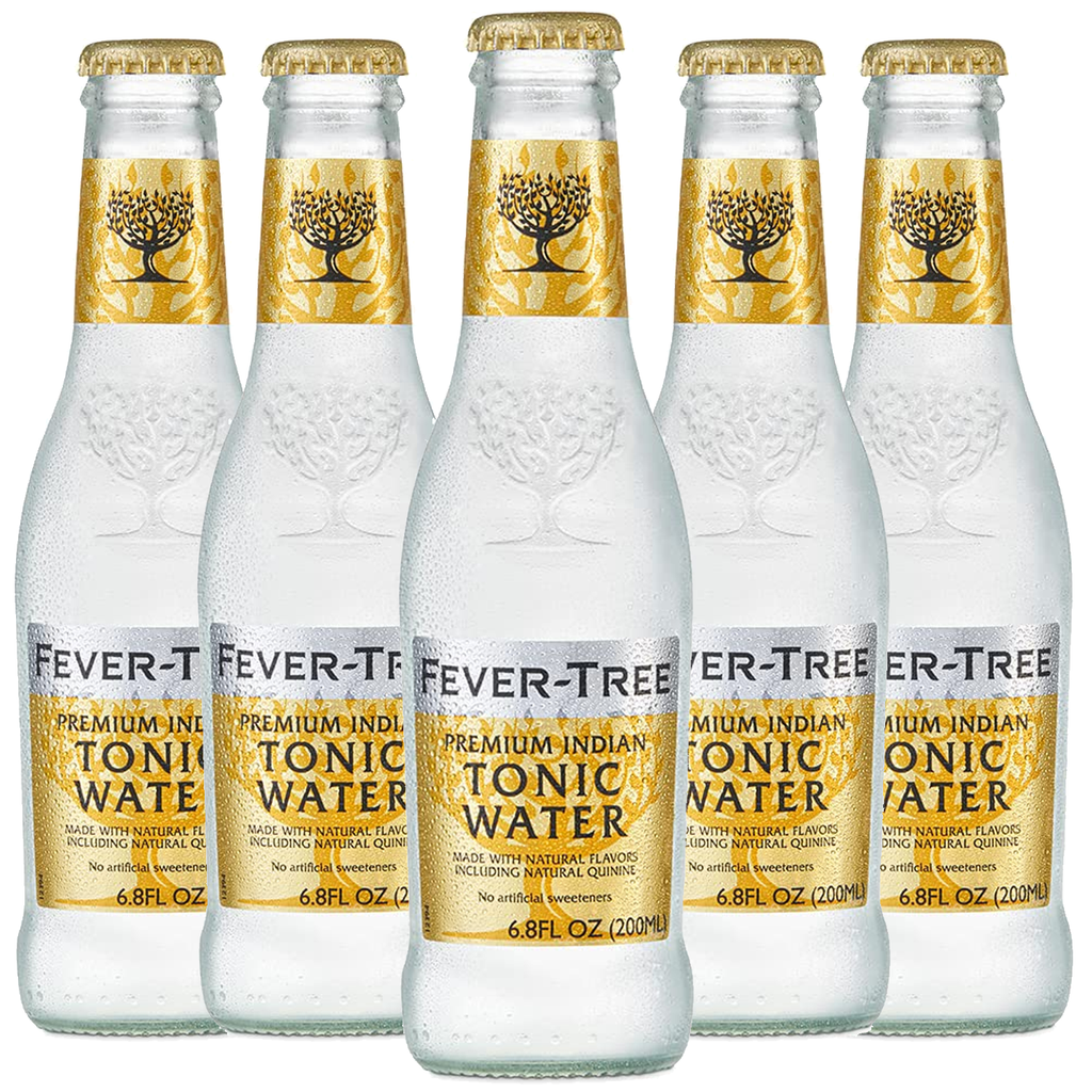 Fever Tree Premium Indian Tonic Water - Premium Quality Mixer and Soda - Refreshing Beverage for Cocktails & Mocktails 200ml Bottle - Pack of 5 - GoDpsMusic
