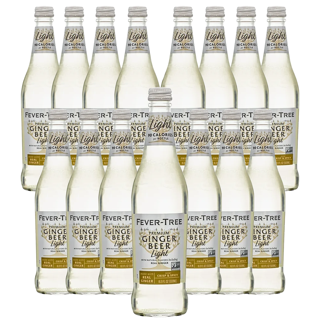 Fever Tree Premium Refreshingly Light Ginger Beer - Premium Quality Mixer and Soda - Refreshing Beverage for Cocktails & Mocktails 500ml Bottle - Pack of 15 - GoDpsMusic