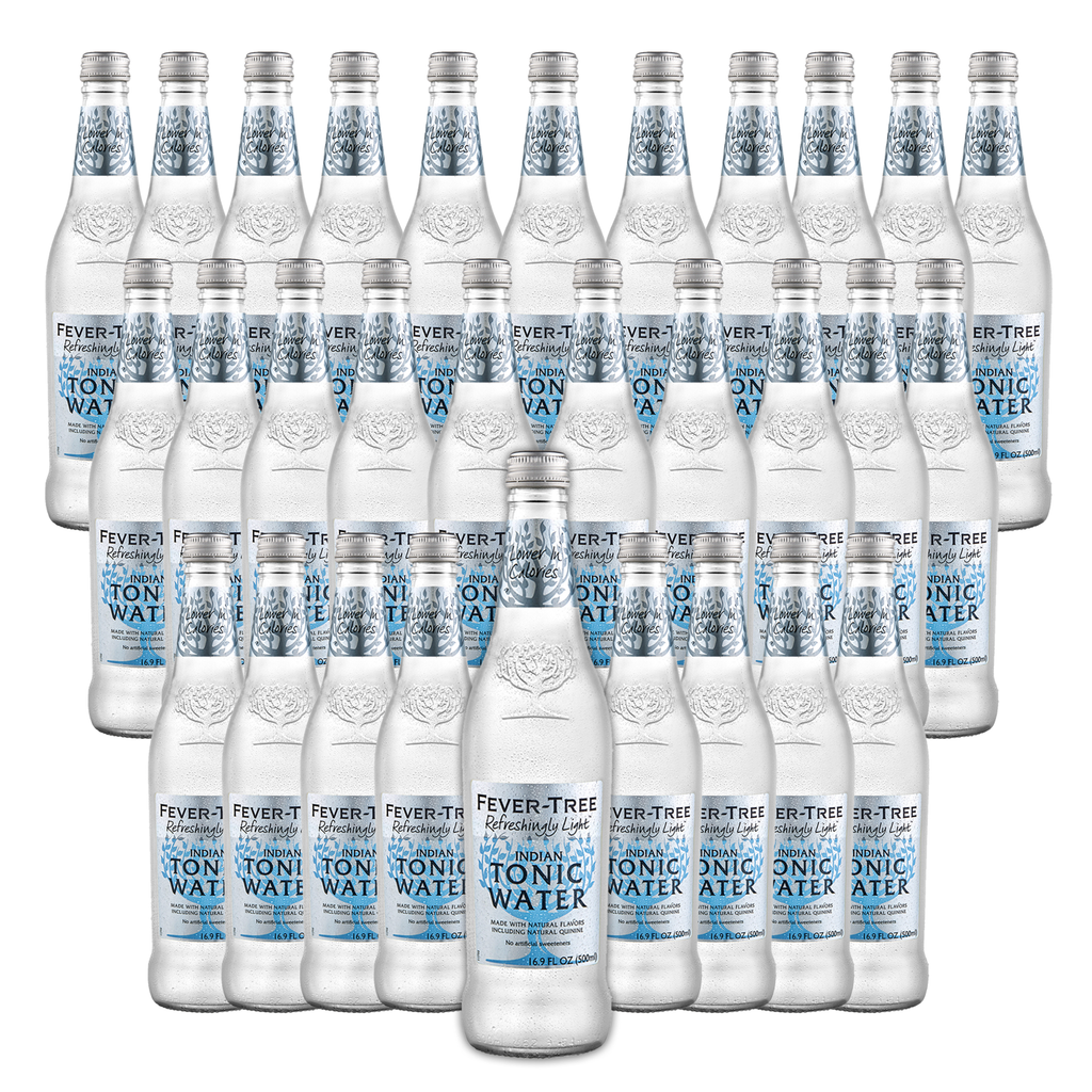 Fever Tree Light Indian Tonic Water - Premium Quality Mixer and Soda - Refreshing Beverage for Cocktails & Mocktails 500ml Bottle - Pack of 30 - GoDpsMusic