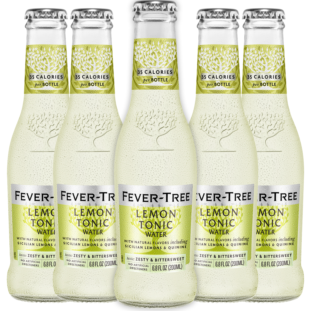 Fever Tree Lemon Tonic Water - Premium Quality Mixer & Soda - Refreshing Beverage for Cocktails & Mocktails 200ml Cans- Pack of 5 - GoDpsMusic