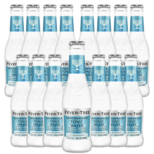 Fever Tree Mediterranean Tonic Water - Premium Quality Mixer and Soda - Refreshing Beverage for Cocktails & Mocktails 200ml Bottle - Pack of 15 - GoDpsMusic