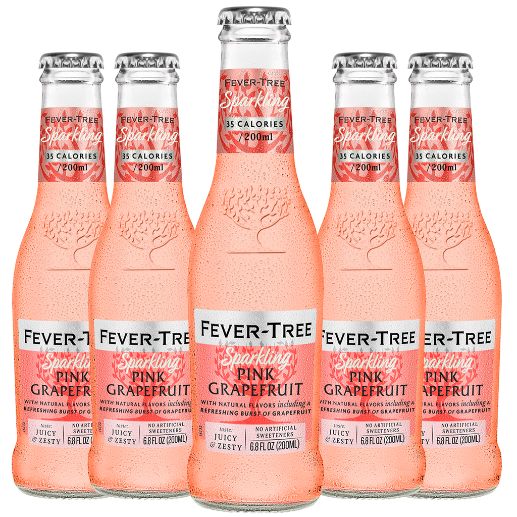 Fever Tree Sparkling Pink Grapefruit Soda - Premium Quality Mixer and Soda - Refreshing Beverage for Cocktails & Mocktails 200ml Bottle - Pack of 5 - GoDpsMusic