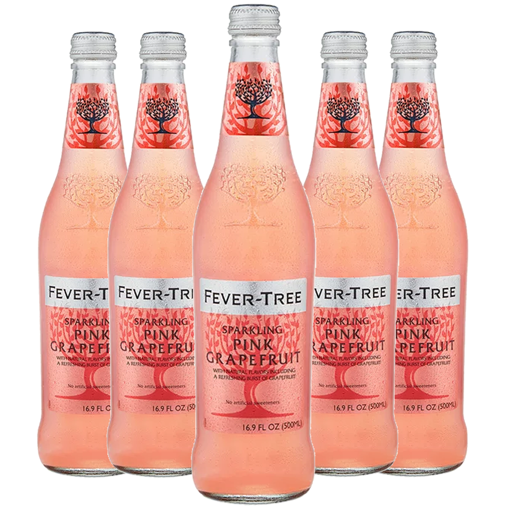 Fever Tree Sparkling Pink Grapefruit Soda - Premium Quality Mixer and Soda - Refreshing Beverage for Cocktails & Mocktails 500ml Bottle - Pack of 5 - GoDpsMusic