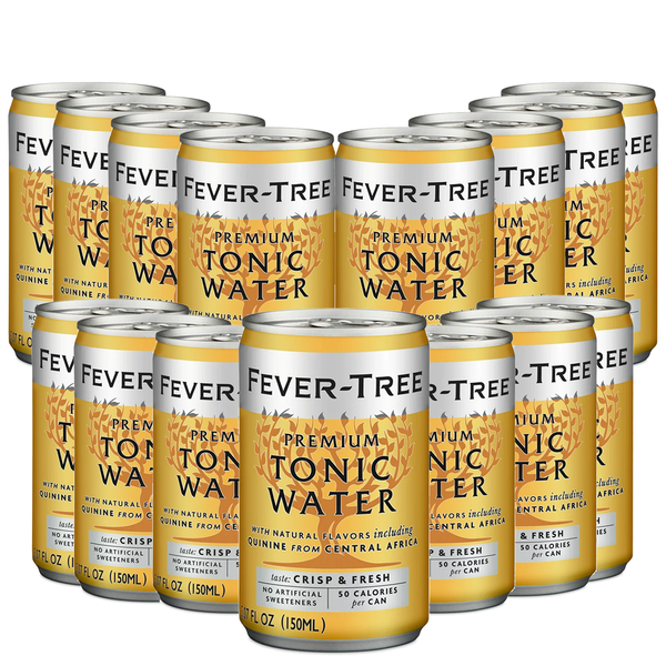 Fever Tree Premium Tonic Water - Premium Quality Mixer and Soda - Refreshing Beverage for Cocktails & Mocktails 150ml Can - Pack of 15 - GoDpsMusic