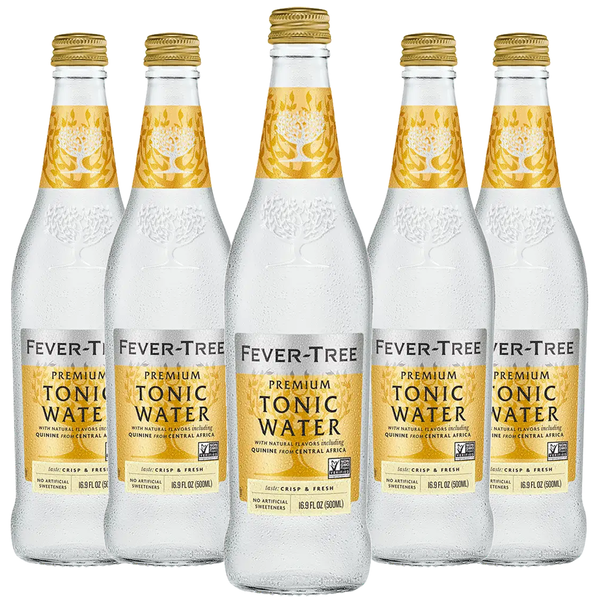 Fever Tree Premium Tonic Water - Premium Quality Mixer and Soda - Refreshing Beverage for Cocktails & Mocktails 500ml Bottle - Pack of 5 - GoDpsMusic