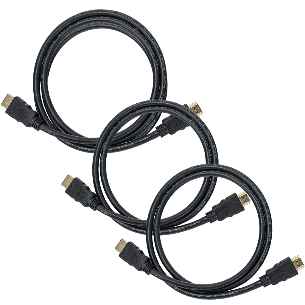 ChromaCast 3 Pack (3ft, 5ft, 10ft) High Definition Multimedia Interface Cable 48Gbps High-Speed, 8K@60Hz, 4K@120Hz, Gold-Plated Plugs, Ethernet Ready - GoDpsMusic