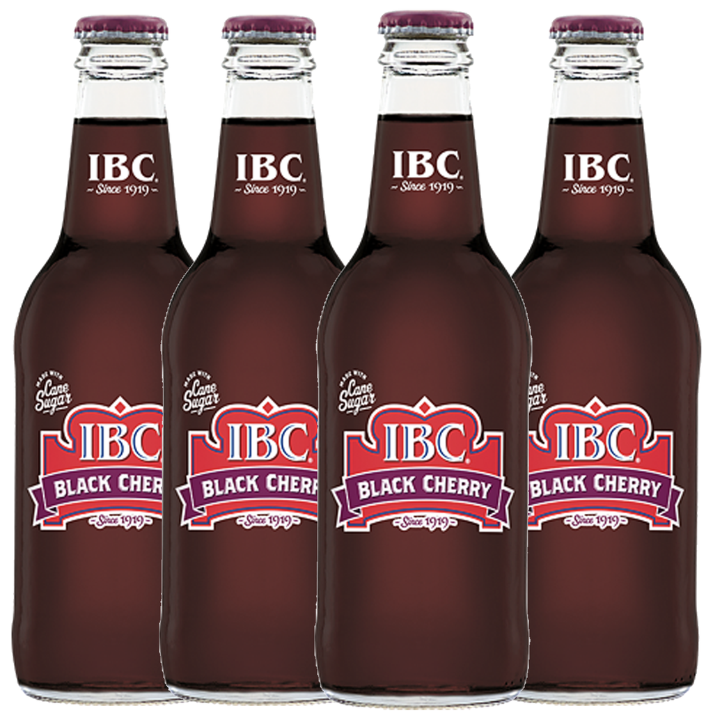 IBC Black Cherry Soda, Bold Black Cherry Flavor, Caffeine-Free Soft Drink, Rich & Refreshing Craft Soda
