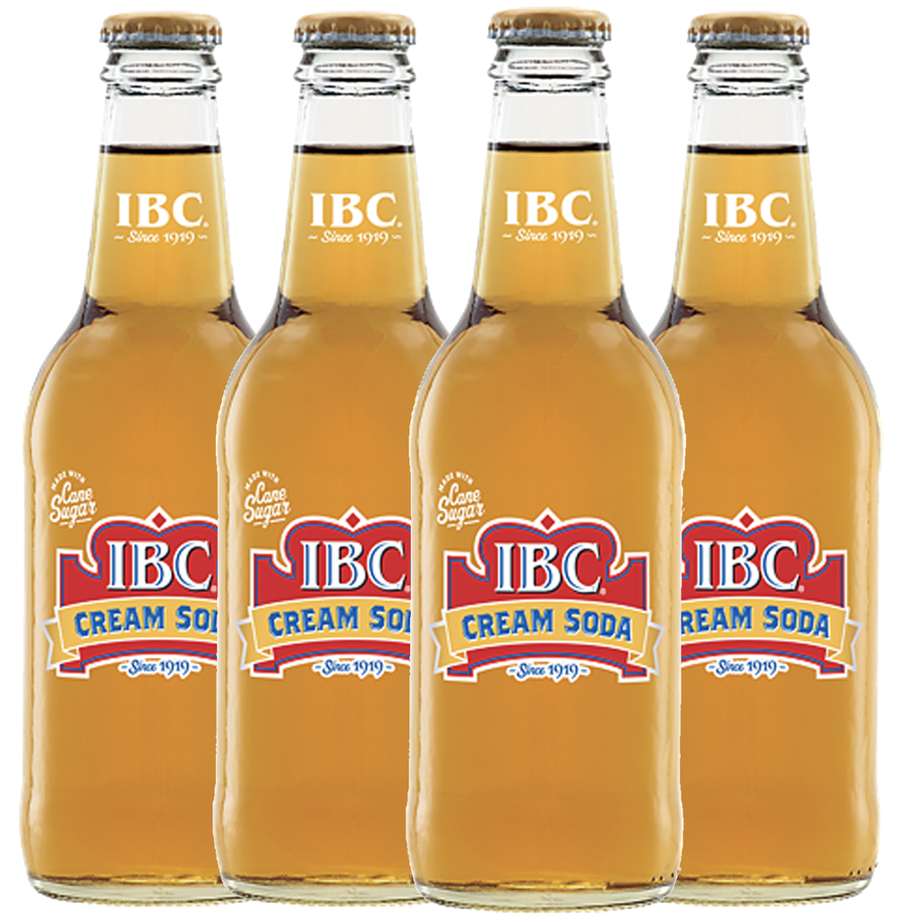 IBC Cream Soda, Classic Vanilla Cream Flavor, Caffeine-Free Soft Drink, Smooth & Refreshing Craft Soda