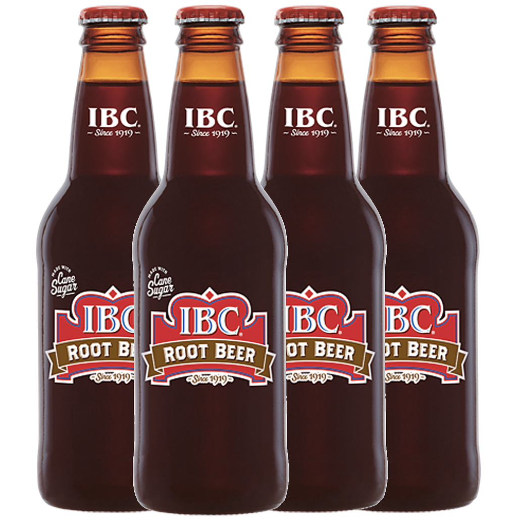 IBC Root Beer Soda, Classic Craft Brewed Flavor, Made with Cane Sugar, Rich & Creamy Vanilla Taste, Caffeine-Free Soft Drink