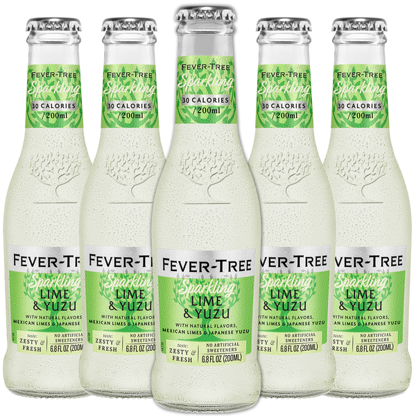 Fever Tree Sparkling Lime and Yuzu - Premium Quality Mixer and Soda - Refreshing Beverage for Cocktails & Mocktails 200ml Bottle - GoDpsMusic