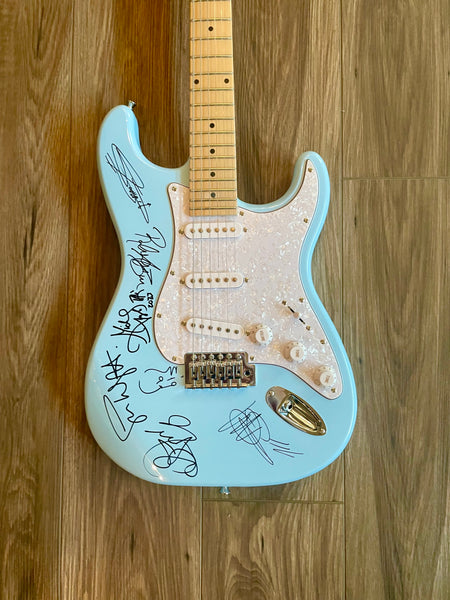 Sawtooth Autograph Series Daphne Blue ES Electric Guitar - Signed by Rudy Sarzo, MAB, Simon Wright, Robert Sarzo, Teddy ZigZag, Sean McNabb and Scott Page - GoDpsMusic